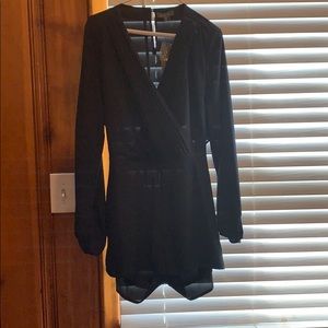 Dark navy back out short romper.